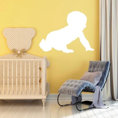 Dry-erase board for infants 186 - Decorated in a child\'s room with yellow walls and light-colored furniture.