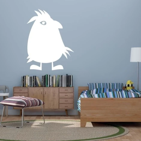 Dry-erase board bird 194 - Bedroom arrangement with light-colored walls and wooden furniture.