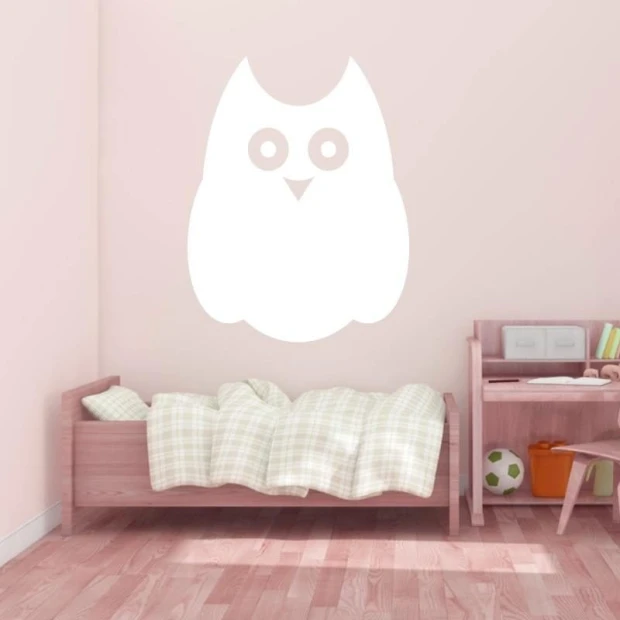 Dry-erase board owl 188 - Decor in a children\'s room. Light-colored walls, pink furniture.