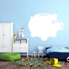 Dry-erase board piggy bank 215 - Decor in a children\'s room with blue walls and white furniture.