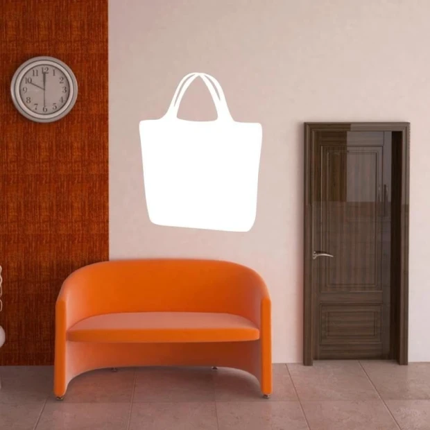 Dry-erase board bag 206 - Living room setup. Orange wall and orange sofa.