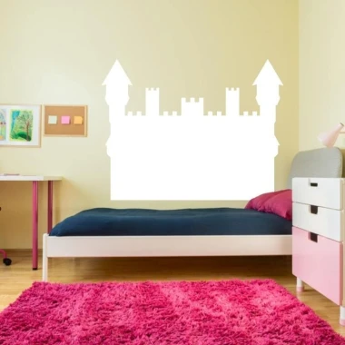 Dry-erase board with a lock - Styled in a children\'s room with light-colored walls and pastel furniture.