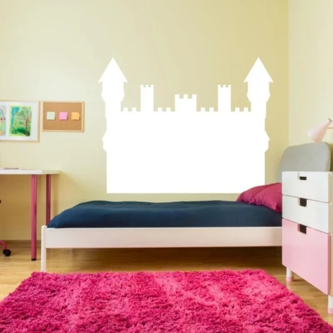 Dry-erase board with a lock - Styled in a children\'s room with light-colored walls and pastel furniture.