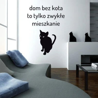 Cat-free home sticker 1954 - Living room setup with light walls, gray furniture, and wooden flooring.