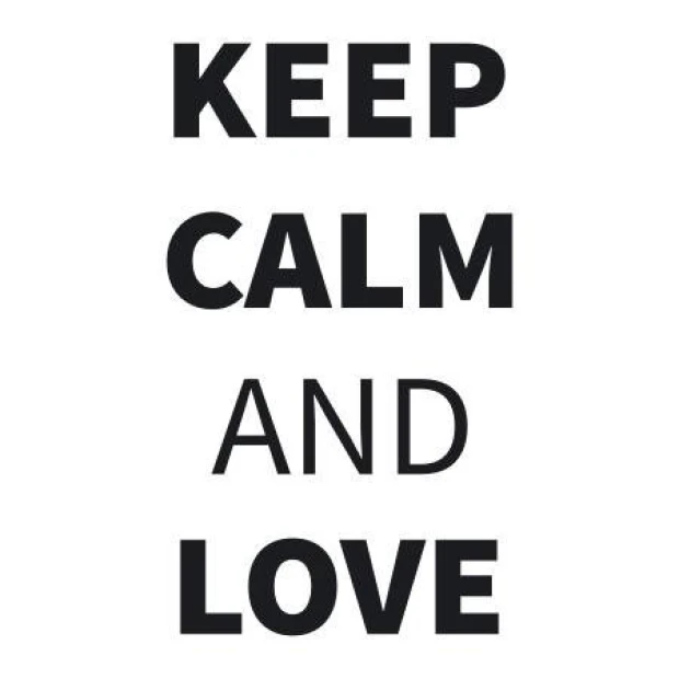 Keep calm and love 1947 sticker - Graphic design. Black text on white background, large letters in a simple layout.