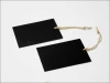 Rectangular chalk price tag with string - Graphic design. Two black rectangular tags with string.