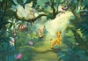 Lion King wallpaper 8-475 - Graphic design featuring a jungle scene with a lion, monkey, boar, and bird.