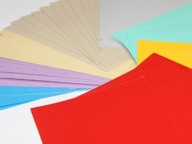 Set of color samples for dry-erase boards - Graphic design. Simple rectangles in various colors.