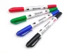 Double-sided marker set - Graphic design. Four markers in red, green, navy blue, and black.
