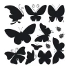 Butterfly stickers set 1887 - Graphic design. Various shaped black silhouettes on a white background.
