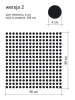 Dot stickers set 1998 - Graphic design. Black dots with a diameter of 4 cm arranged in a regular pattern on a white background.