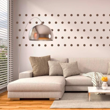 Dot stickers set 1998 - Styled in a living room with light walls, gray furniture, and wooden flooring.