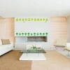 Flower stickers set 1891 - Living room arrangement with light walls and modern furniture.