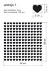 Heart stickers set 1982 - Graphic design. Black heart pattern, 6 cm size, arranged in a regular grid.