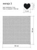 Heart stickers set 1982 - Graphic design. Small black hearts in a regular pattern on a white background.