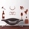 Wine stickers set 1890 - Styled in a living room with light-colored walls and modern brown furniture.