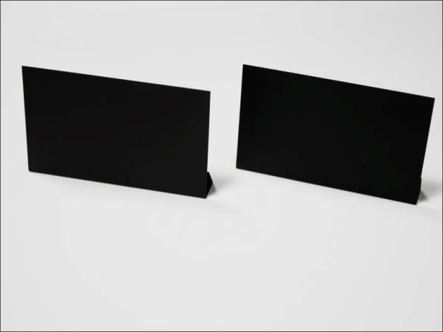Chalk stand for basket - Graphic design. Two black rectangular elements on a white background.