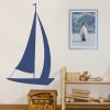Sailboat sticker 2040 - Decor for a child\'s room. Light-colored walls and wooden furniture.