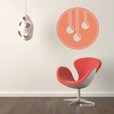 Abstract decorative sticker 2017 - Living room setup with light walls, wooden floor, and modern chair.