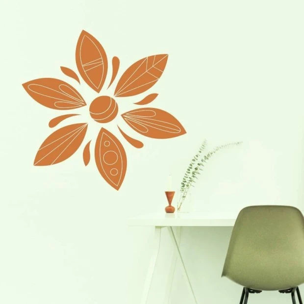 Abstract decorative sticker 2025 - Room arrangement with light-colored walls and minimalist furniture.