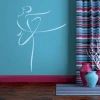 Ballet decorative sticker 2028 - Room setup with blue walls, striped curtains, and wooden floor.