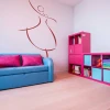 Ballet decorative sticker 2034 - Ideal for a child\'s room with light walls and pink and blue furniture.