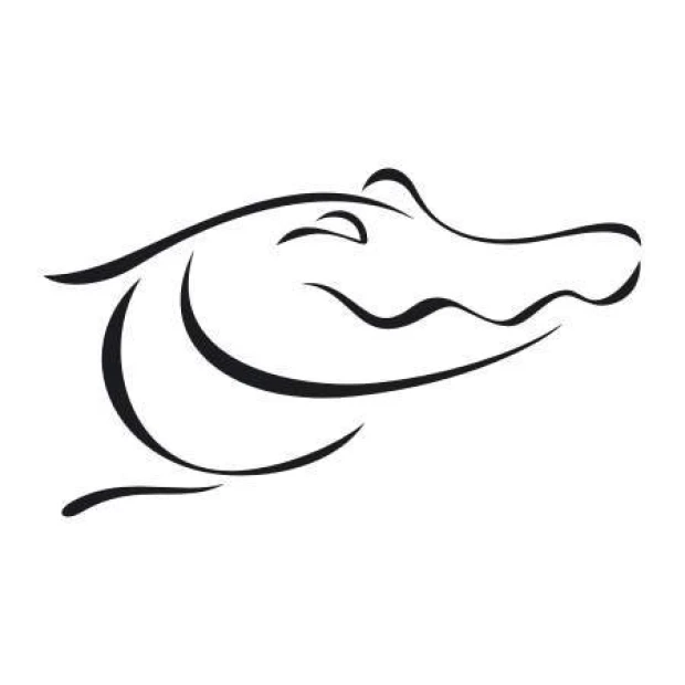 Decorative crocodile sticker 2010 - Minimalist graphic design featuring a crocodile\'s head.