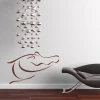 Crocodile decorative sticker 2010 - Living room setup with light walls, wooden floor, and modern furniture.