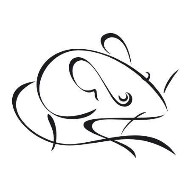 Decorative sticker mouse 2004 - Minimalist design with delicate lines and rounded shapes.