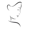 Decorative sticker face 2029 - Graphic design. Simple profile face outline with delicate lines.