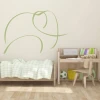 Decorative elephant sticker 2016 - Ideal for a child\'s room with light-colored walls and natural wood furniture.
