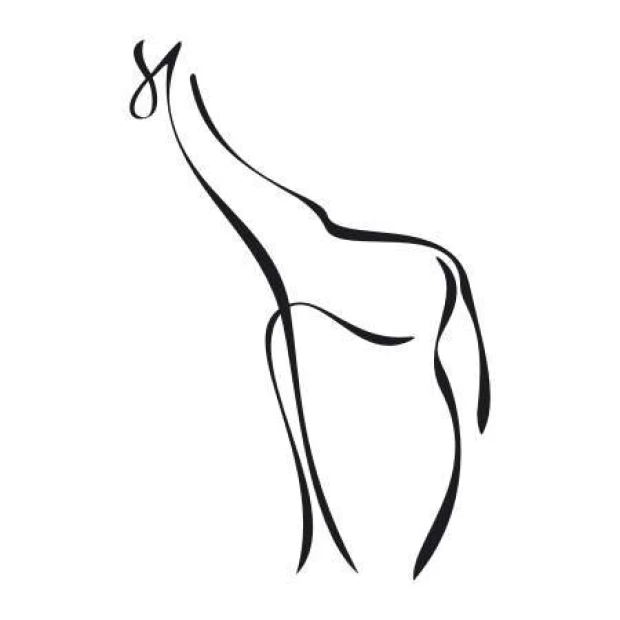 Decorative giraffe sticker 2007 - A minimalist graphic design featuring the outline of a giraffe.