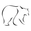 Bear sticker 2001 - Graphic design. Black bear outline on a white background.