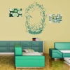 Flower basket sticker 2048 - Living room decor with light-colored walls and green furniture.