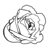 Flower sticker 2082 - Graphic design featuring a rose with clear outlines and detailed petals.