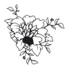 Flower sticker 2084 - Graphic design. Large flower with leaves in shades of black and white.