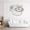 Flower sticker in a basket 2052 - Living room decor with light walls and minimalist furniture.