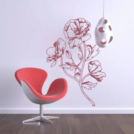 Wildflower sticker 2045 - Living room arrangement with light-colored walls and modern minimalist furniture.