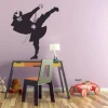 Samurai sticker 2078 - Decor for a child\'s room. Light-colored walls, wooden floor, simple furniture.