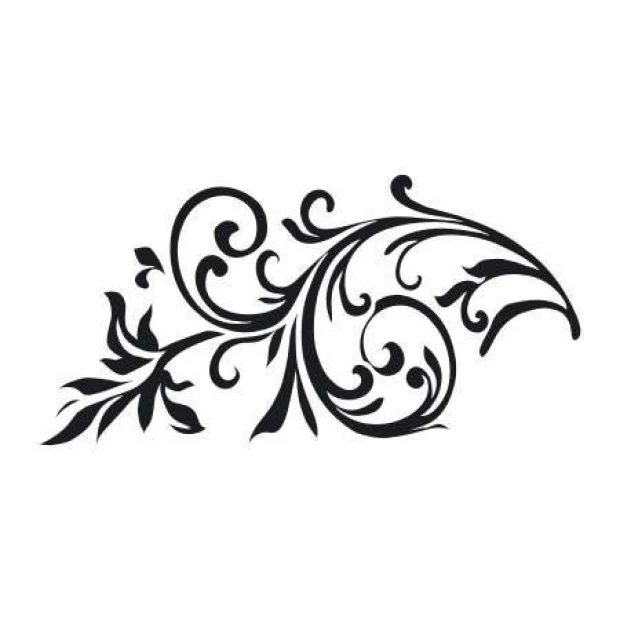 Floral wall sticker 2067 - Graphic design with plant motifs, swirling lines, and leaves.
