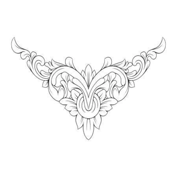 Floral wall sticker 2069 - A graphic design featuring intricate lines and floral elements.