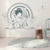 Geisha wall sticker 2055 - Room setup with light-colored walls, wooden floor, and minimalist furniture.