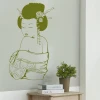 Geisha wall sticker 2057 - Room decor with light-colored walls and natural wood furniture.