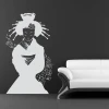 Wall sticker Japanese 2058 - Living room decor. Dark wall, light modern sofa.