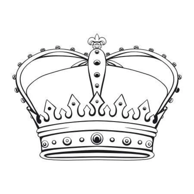 Wall sticker crown 2062 - Graphic design featuring a crown with multiple points and decorations.