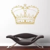 Crown wall sticker 2062 - Styled in a living room with light walls and modern dark furniture.