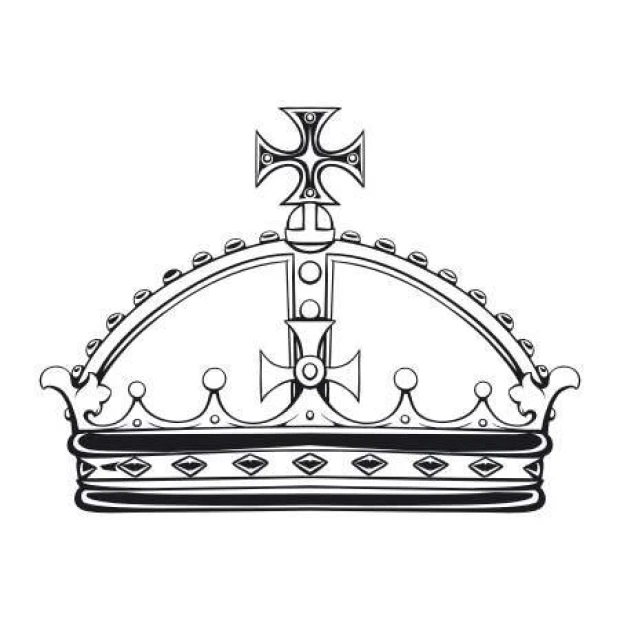 Wall sticker crown 2063 - Graphic design featuring a crown with a cross and embellishments.