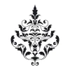 Wall sticker ornament 2061 - Graphic design featuring a complex pattern of black leaves and spirals.