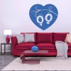 Heart wall sticker 2060 - Living room decor. Light-colored walls, red sofa.