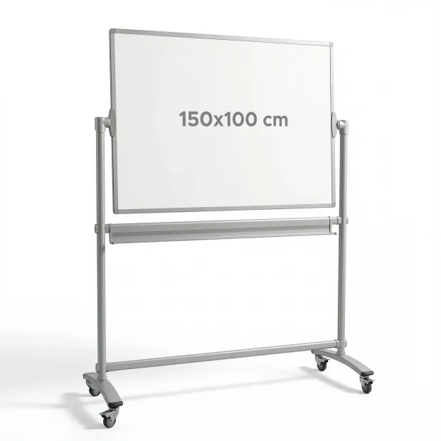 Rotating mobile board 150x100cm Standard - Office setup. Light-colored walls, minimalist style.